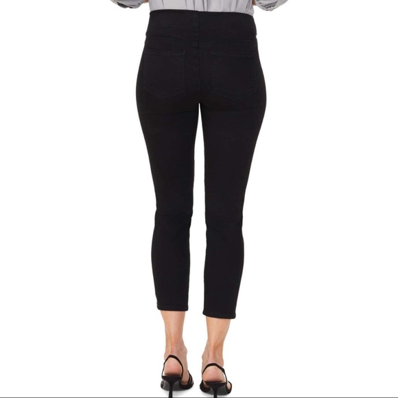 NYDJ $109 Pintuck Pull On Skinny Ankle Jeans Black - Picture 4 of 5